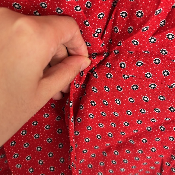 Cooperative red patterned surplice top - Picture 2 of 6